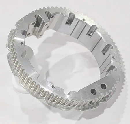 Precision 5-axis CNC machining of complex aerospace components.