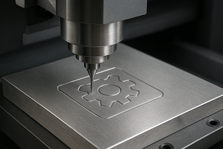 Text Milling and CNC Engraving on a metal part