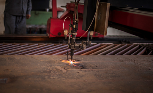 Plasma cutting sheet metal part