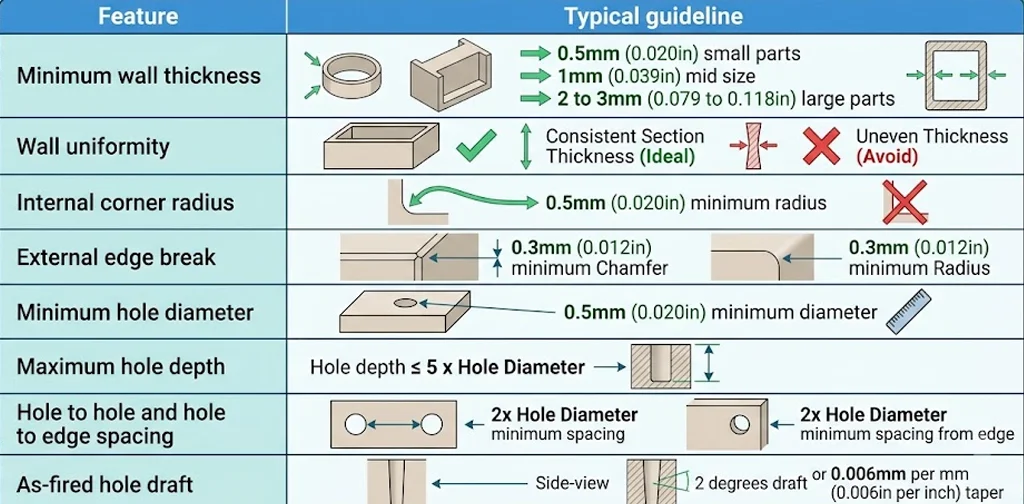 ceramic part design guidelines