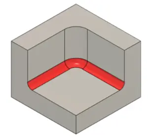 model showing floor fillets