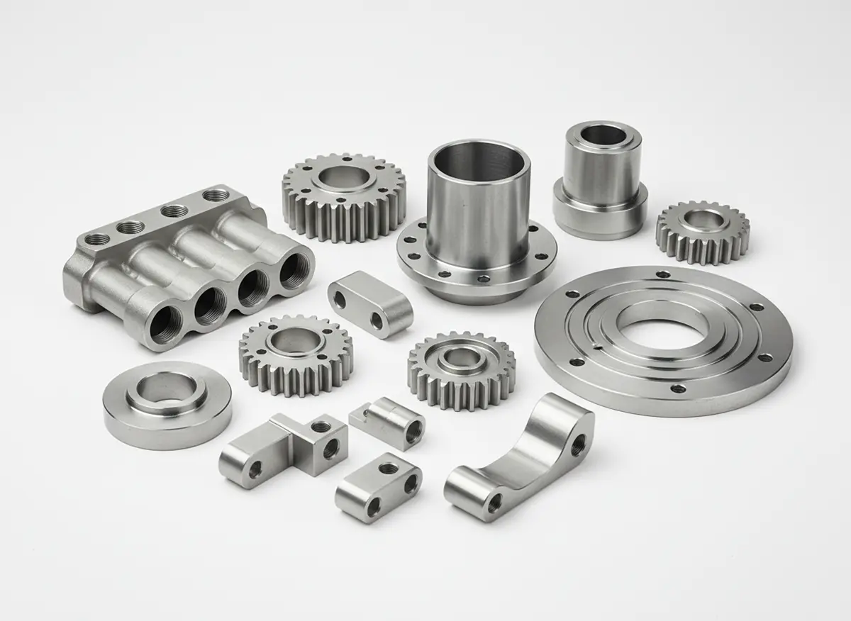 display of mild steel cnc machinied parts
