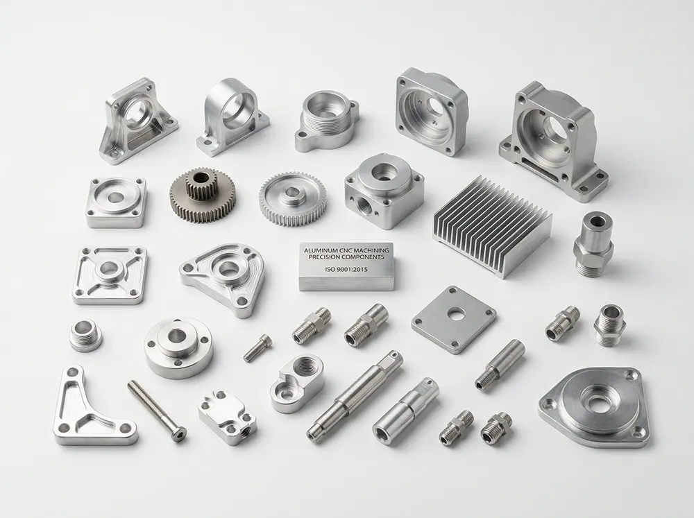 display of aluminum cnc machined parts